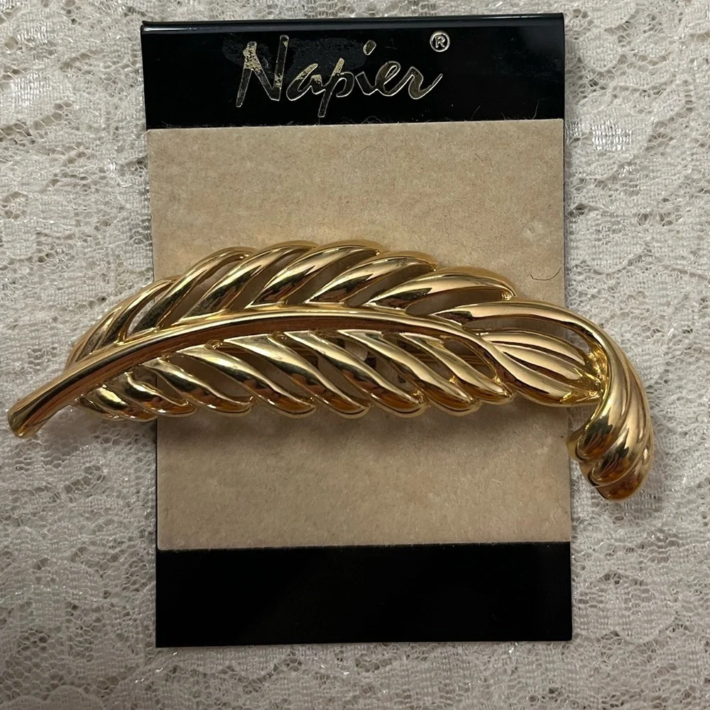 Napier/vintage gold pin, 3” *